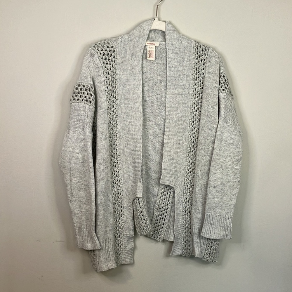 Sundance ribbon crochet open front cardigan - Picture 4 of 9